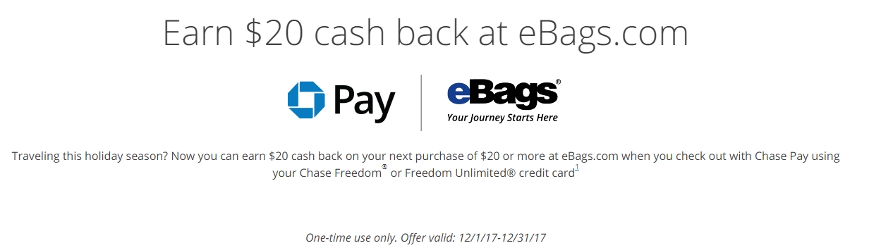 How to Maximize 12% Cashback + 2000 Chase points + 25% coupon + Free Shipping at eBags