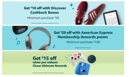 Amazon up to $50 Off on Chase, Discover or Amex Credit Card Rewards Promotion