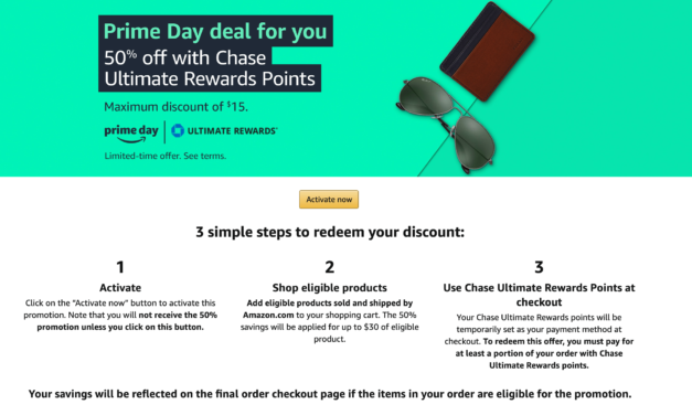 Chase Rewards Cardholders with UR Points: 50% Off with Amazon up to $15